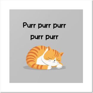 Sleeping Affirmation Cat - Purr purr purr | Cat Lover Gift | Law of Attraction | Positive Affirmation | Self Love Posters and Art